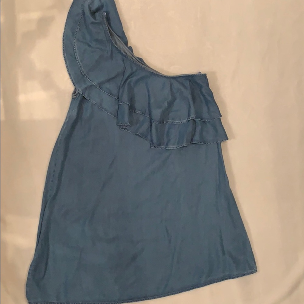 Zara Denim One Shoulder Dress